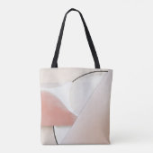 Neutrale Earth Tone Modern Abstract met Monogram Tote Bag (Achterkant)