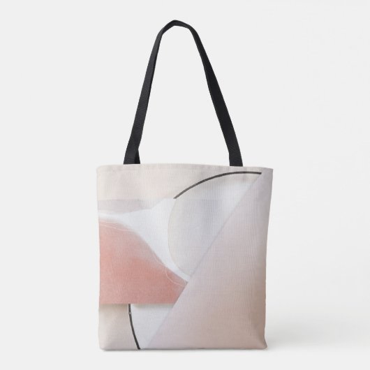 Neutrale Earth Tone Modern Abstract met Monogram Tote Bag (Achterkant)