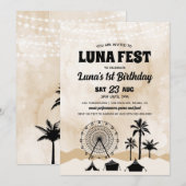 Neutrale Earth Tone Music Festival Birthday Kaart (Voorkant / Achterkant)