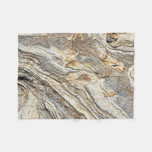 Neutrale Earth Tones Rock Stone Fleece Blanket (Voorkant (Horizontaal))