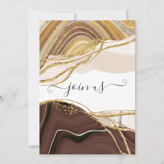 Neutrale Earthy Agate Bachelorette Party Kaart (Voorkant)