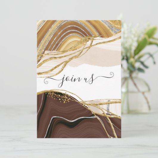 Neutrale Earthy Agate Bachelorette Party Kaart (Staand voorkant)