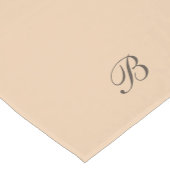 Neutrale Ecru Beige met Monogram Initiaal Korte Tafelloper (Hoek)