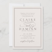 Neutrale eenvoudige elegant romantische script bru kaart (Voorkant)