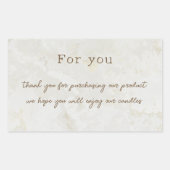Neutrale Eenvoudige Marble Candle Hartelijk dank p Rechthoekige Sticker (Voorkant)