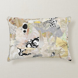 Neutrale Elegante Abstracte Collage Ontwerp Accent Kussen