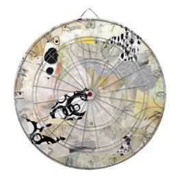 Neutrale Elegante Abstracte Collage Ontwerp Dartbord