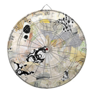 Neutrale Elegante Abstracte Collage Ontwerp Dartbord