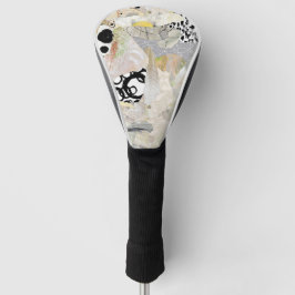 Neutrale Elegante Abstracte Collage Ontwerp Golfheadcover