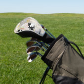 Neutrale Elegante Abstracte Collage Ontwerp Golfheadcover (Insitu)