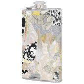 Neutrale Elegante Abstracte Collage Ontwerp Heupfles (Links)