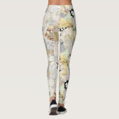 Neutrale Elegante Abstracte Collage Ontwerp Leggings (Achterkant)