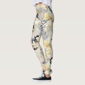 Neutrale Elegante Abstracte Collage Ontwerp Leggings (Links)