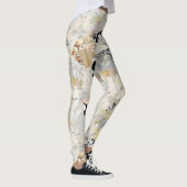 Neutrale Elegante Abstracte Collage Ontwerp Leggings (Rechts)