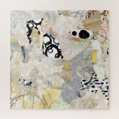 Neutrale Elegante Abstracte Collage Ontwerp Legpuzzel (Horizontaal)