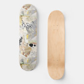 Neutrale Elegante Abstracte Collage Ontwerp Persoonlijk Skateboard (Voorkant)