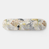 Neutrale Elegante Abstracte Collage Ontwerp Persoonlijk Skateboard (Horizontaal)