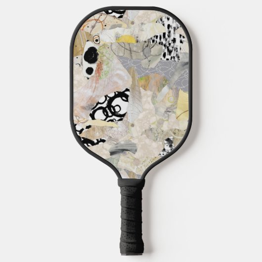 Neutrale Elegante Abstracte Collage Ontwerp Pickleball Paddle (Voorkant)