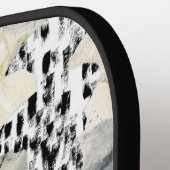Neutrale Elegante Abstracte Collage Ontwerp Pickleball Paddle (Links Detail)
