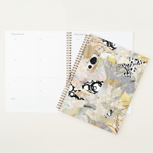 Neutrale Elegante Abstracte Collage Ontwerp Planner (Display)