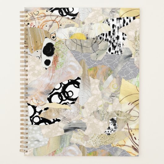 Neutrale Elegante Abstracte Collage Ontwerp Planner (Voorkant)