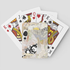 Neutrale Elegante Abstracte Collage Ontwerp Pokerkaarten