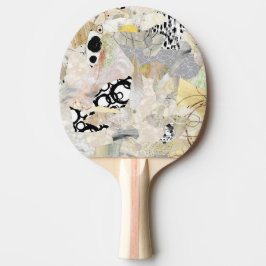 Neutrale Elegante Abstracte Collage Ontwerp Tafeltennisbatje