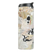 Neutrale Elegante Abstracte Collage Ontwerp Thermosbeker (Gedraaid links)