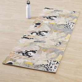 Neutrale Elegante Abstracte Collage Ontwerp Yogamat