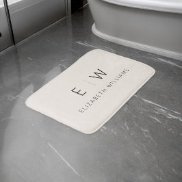 Neutrale Elegante Moderne Minimalistische Monogram Badmat
