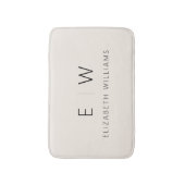 Neutrale Elegante Moderne Minimalistische Monogram Badmat (Voorkant Verticaal)