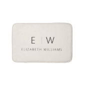 Neutrale Elegante Moderne Minimalistische Monogram Badmat (Voorkant)