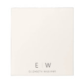 Neutrale Elegante Moderne Minimalistische Monogram Notitieblok (Voorkant)