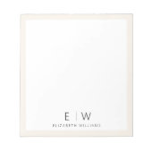 Neutrale Elegante Moderne Minimalistische Monogram Notitieblok (Voorkant)
