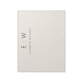 Neutrale Elegante Moderne Minimalistische Monogram Notitieblok (Linkerzijde)