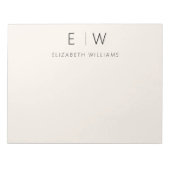 Neutrale Elegante Moderne Minimalistische Monogram Notitieblok (Voorkant)