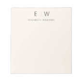 Neutrale Elegante Moderne Minimalistische Monogram Notitieblok (Voorkant)