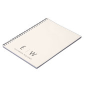 Neutrale Elegante Moderne Minimalistische Monogram Notitieboek (Linkerzijde)