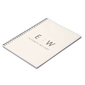 Neutrale Elegante Moderne Minimalistische Monogram Notitieboek (Linkerzijde)