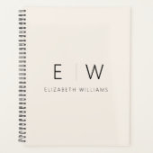 Neutrale Elegante Moderne Minimalistische Monogram Planner (Voorkant)