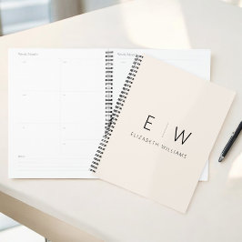 Neutrale Elegante Moderne Minimalistische Monogram Planner