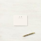 Neutrale Elegante Moderne Minimalistische Monogram Post-it® Notes (Op bureau)