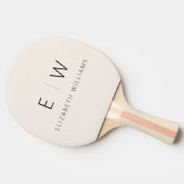 Neutrale Elegante Moderne Minimalistische Monogram Tafeltennisbatje (Zijkant)