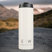Neutrale Elegante Moderne Minimalistische Monogram Thermosbeker