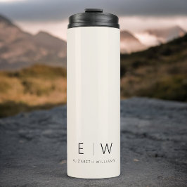 Neutrale Elegante Moderne Minimalistische Monogram Thermosbeker