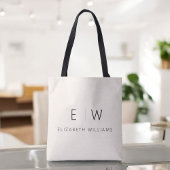 Neutrale Elegante Moderne Minimalistische Monogram Tote Bag