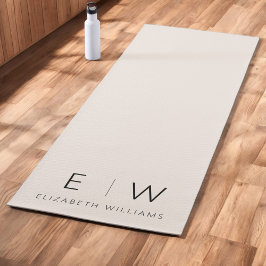 Neutrale Elegante Moderne Minimalistische Monogram Yogamat