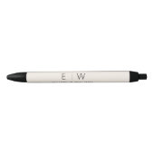 Neutrale Elegante Moderne Minimalistische Monogram Zwarte Inkt Pen (Voorkant)