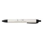Neutrale Elegante Moderne Minimalistische Monogram Zwarte Inkt Pen (Bodem)