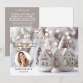 Neutrale Elegante Vrolijke Kerstmakelaar Feestdagenkaart (Voorkant / Achterkant)